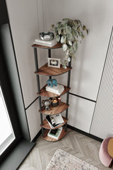Bibliotecă de colț 6, Diverse culori, 34x34x173 cm - Nuc | SKU: 282PTR1108 | Bibliotecă de colț 6, 34x34x173 cm, varianta Nuc, produs pentru amenajarea locuinței, disponibil online în România la CasaMob