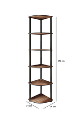 Bibliotecă de colț 6, Diverse culori, 34x34x173 cm - Nuc | SKU: 282PTR1108 | Bibliotecă de colț 6, 34x34x173 cm, varianta Nuc, produs pentru amenajarea locuinței, disponibil online în România la CasaMob