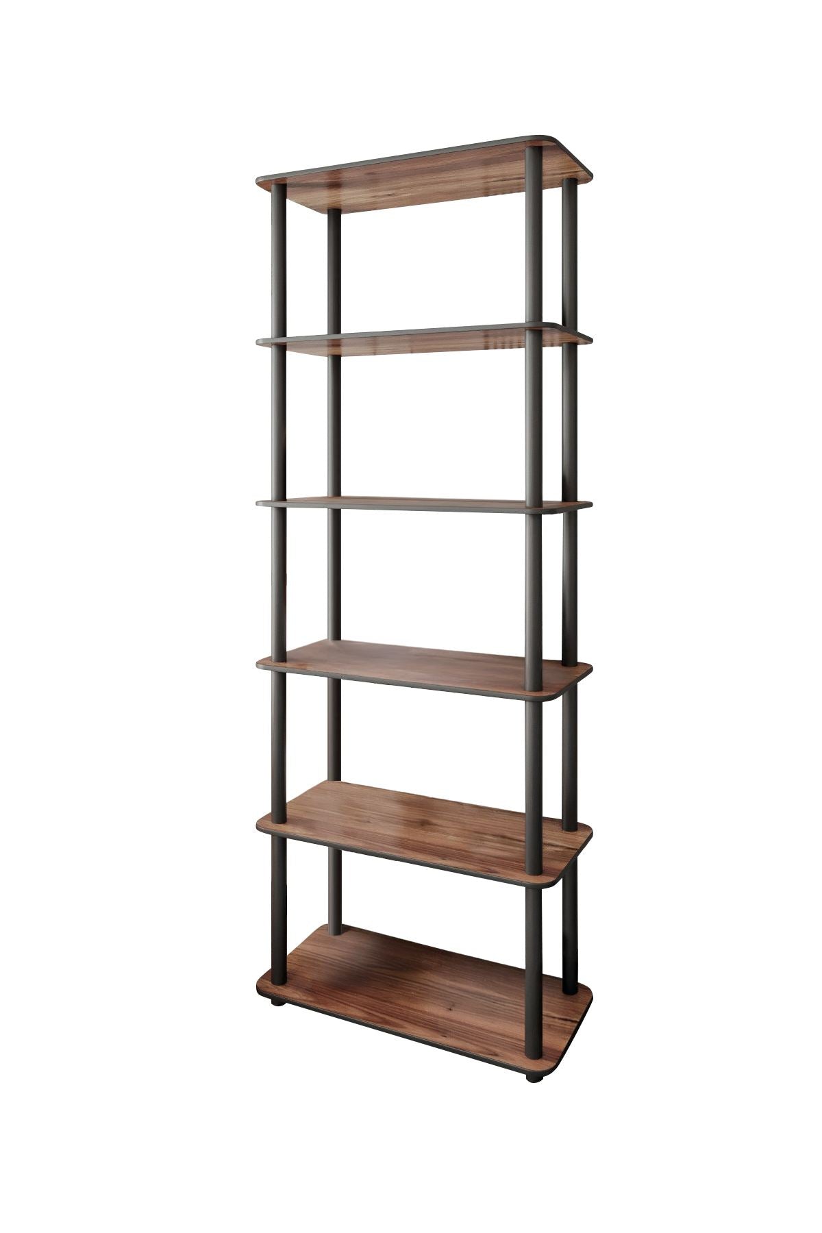 Bibliotecă 6 Rect, Diverse culori, 60x30x173 cm - Nuc | SKU: 282PTR1111 | Bibliotecă 6 Rect, 60x30x173 cm, varianta Nuc, produs pentru amenajarea locuinței, disponibil online în România la CasaMob
