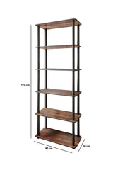 Bibliotecă 6 Rect, Diverse culori, 60x30x173 cm - Nuc | SKU: 282PTR1111 | Bibliotecă 6 Rect, 60x30x173 cm, varianta Nuc, produs pentru amenajarea locuinței, disponibil online în România la CasaMob