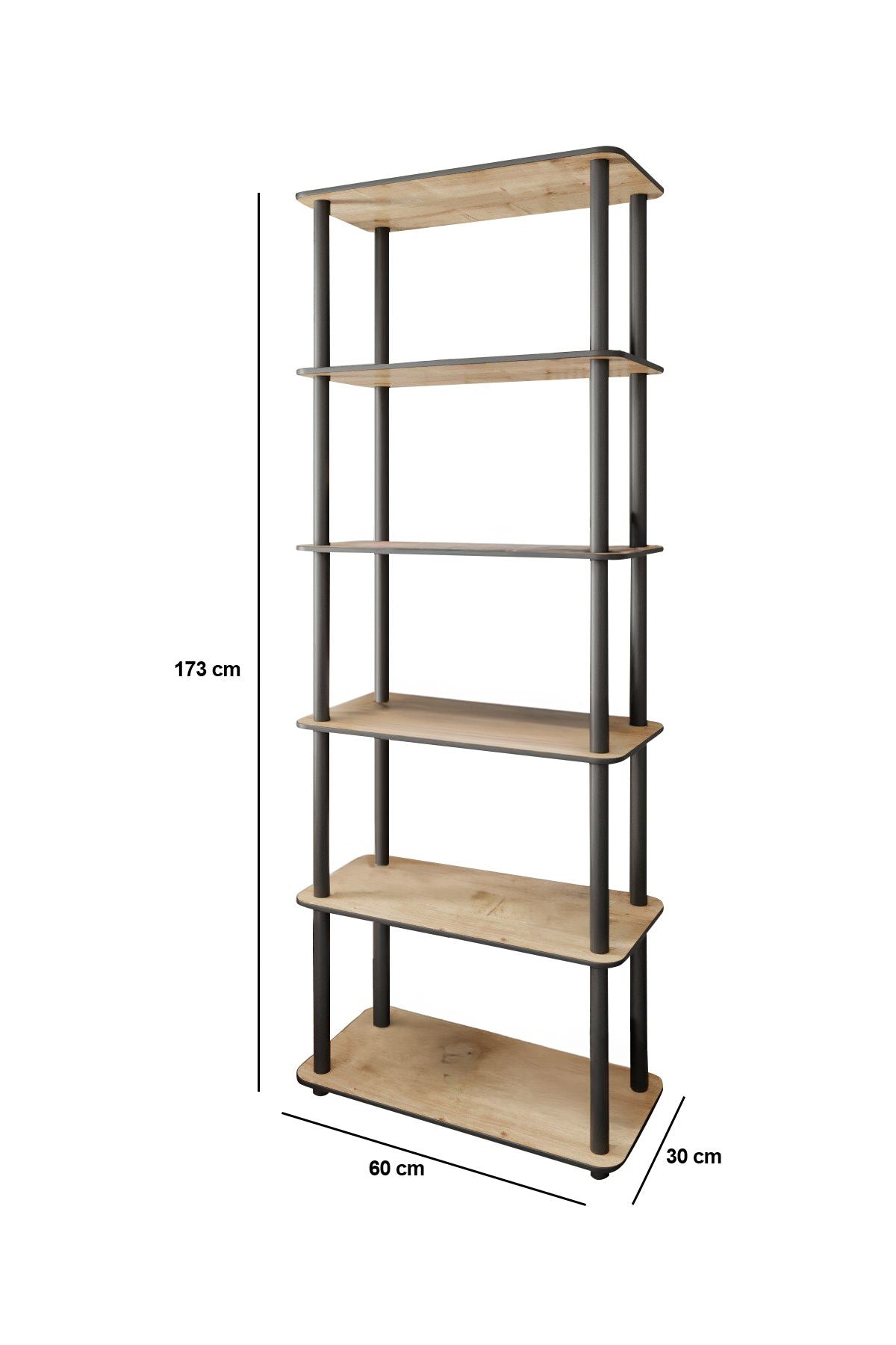 Bibliotecă 6 Rect, Diverse culori, 60x30x173 cm - Stejar | SKU: 282PTR1112 | Bibliotecă 6 Rect, 60x30x173 cm, varianta Stejar, produs pentru amenajarea locuinței, disponibil online în România la CasaMob