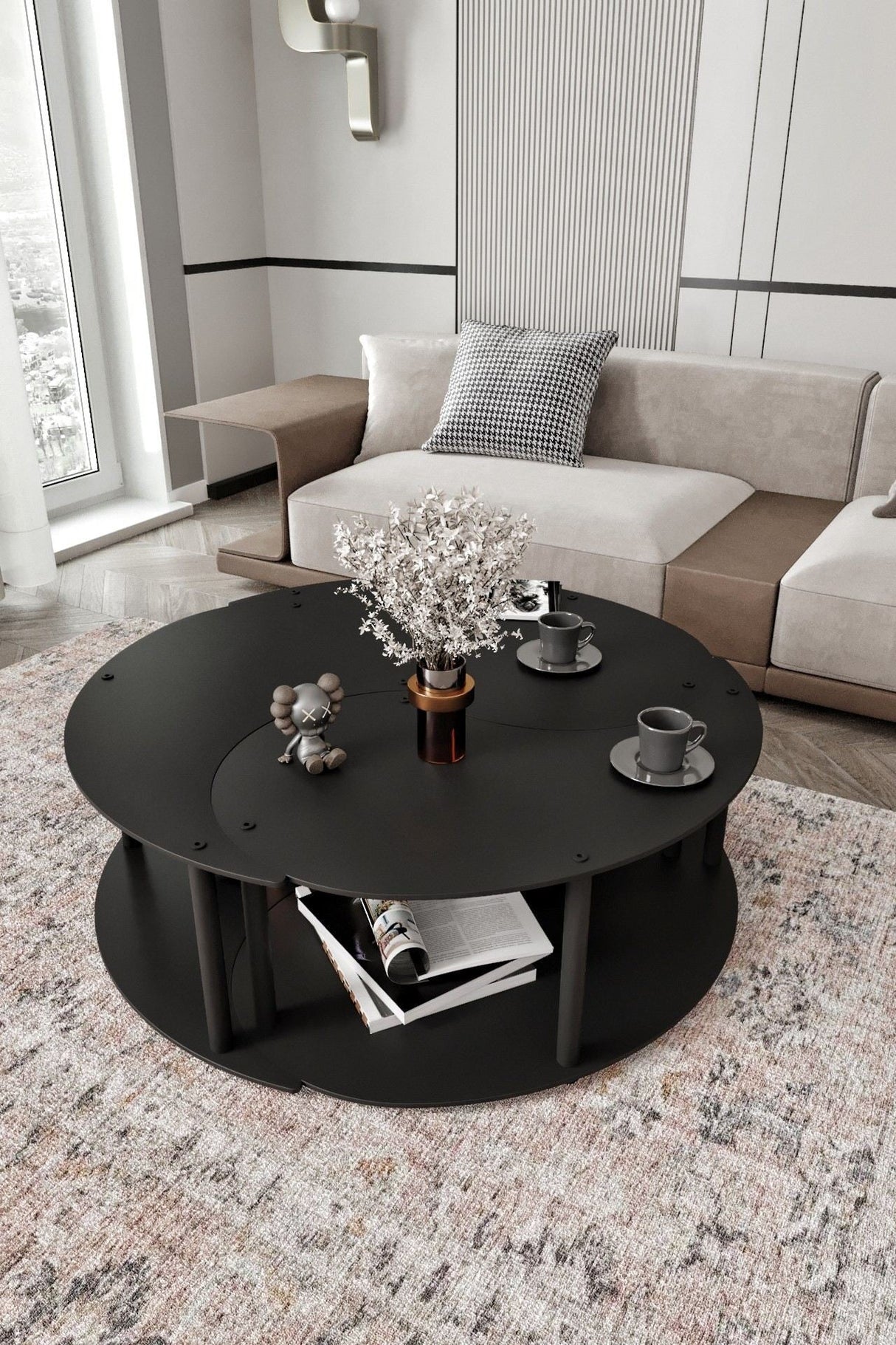 Măsuță de cafea Yin Yang 3 70, Diverse culori, Ø70x38 cm - Negru | SKU: 282PTR1520 | Măsuță de cafea Yin Yang 3 70, Ø70x38 cm, varianta Negru, produs pentru amenajarea locuinței, disponibil online în România la CasaMob