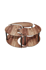Măsuță de cafea Yin Yang 3 70, Diverse culori, Ø70x38 cm - Nuc | SKU: 282PTR1521 | Măsuță de cafea Yin Yang 3 70, Ø70x38 cm, varianta Nuc, produs pentru amenajarea locuinței, disponibil online în România la CasaMob