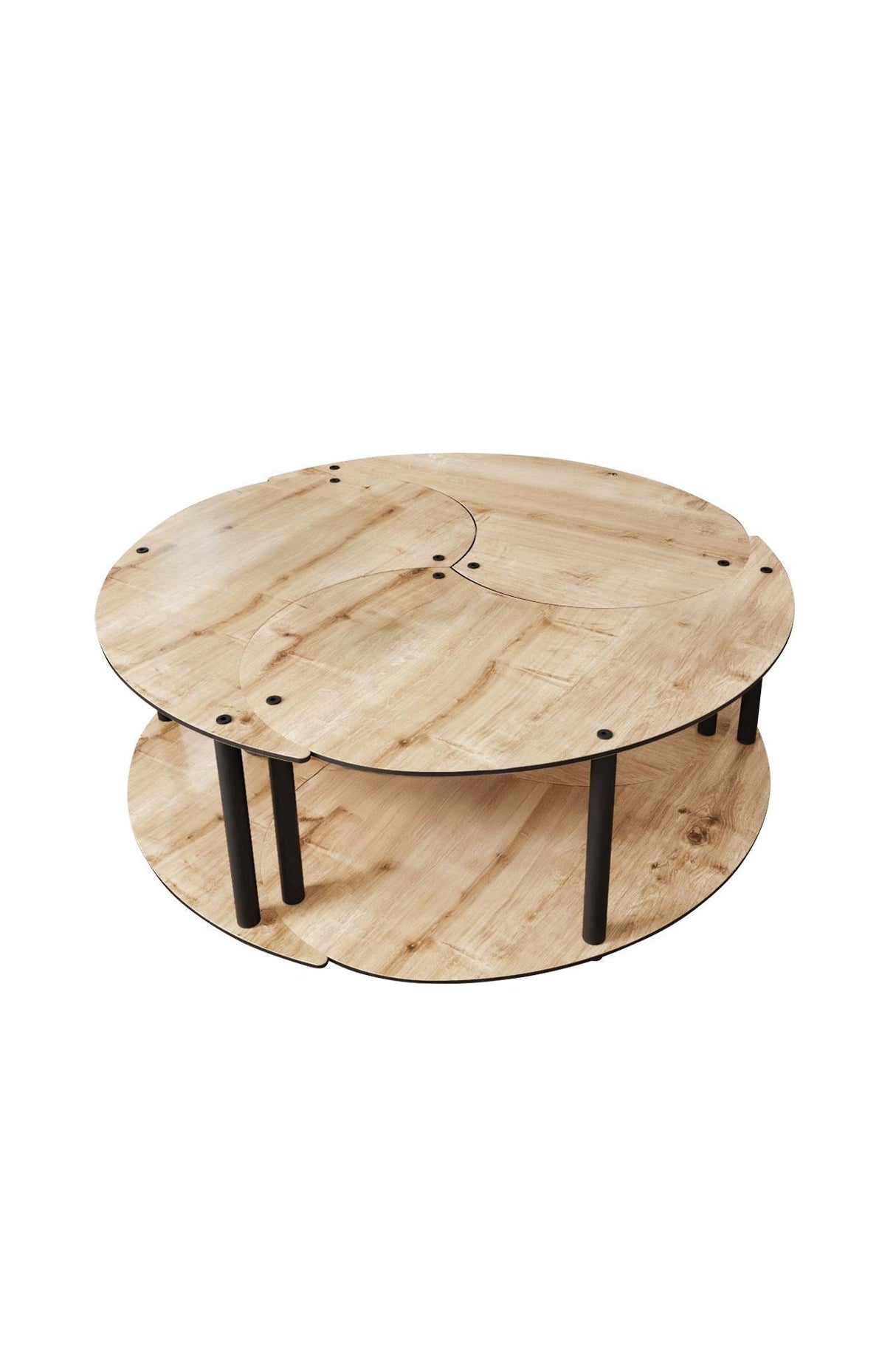 Măsuță de cafea Yin Yang 3 70, Diverse culori, Ø70x38 cm - Stejar | SKU: 282PTR1522 | Măsuță de cafea Yin Yang 3 70, Ø70x38 cm, varianta Stejar, produs pentru amenajarea locuinței, disponibil online în România la CasaMob