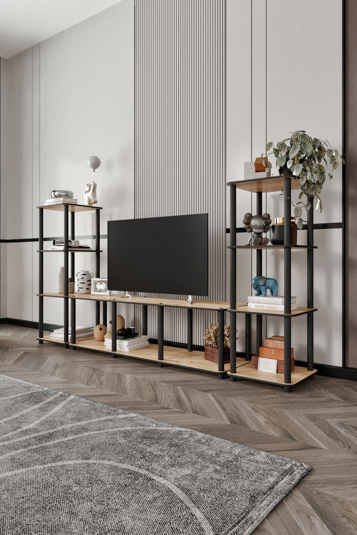 Comodă TV Grand, Diverse culori, 188x34x106 cm - Stejar | SKU: 282PTR1605 | Comodă TV Grand, 188x34x106 cm, varianta Stejar, produs pentru amenajarea locuinței, disponibil online în România la CasaMob
