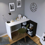 Birou Canfeza - L157, Alb - Negru, 120x50x75 cm