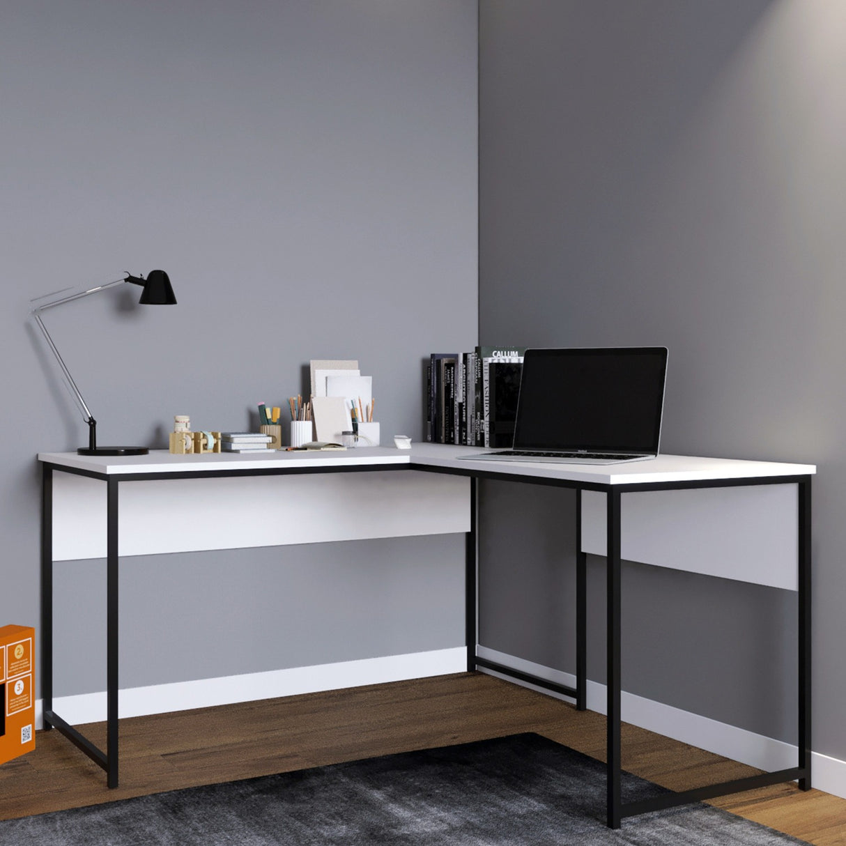Birou L - L192, Alb, 160x60x72 cm