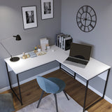 Birou L - L192, Alb, 160x60x72 cm