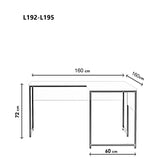 Birou L - L192, Alb, 160x60x72 cm