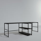 Birou L193, Negru, 240x60x72 cm
