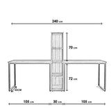 Birou L194, Nuc, 240x60x72 cm