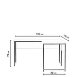 Birou L Tasarim Calisma Masasi L195, Stejar, 160x60x72 cm
