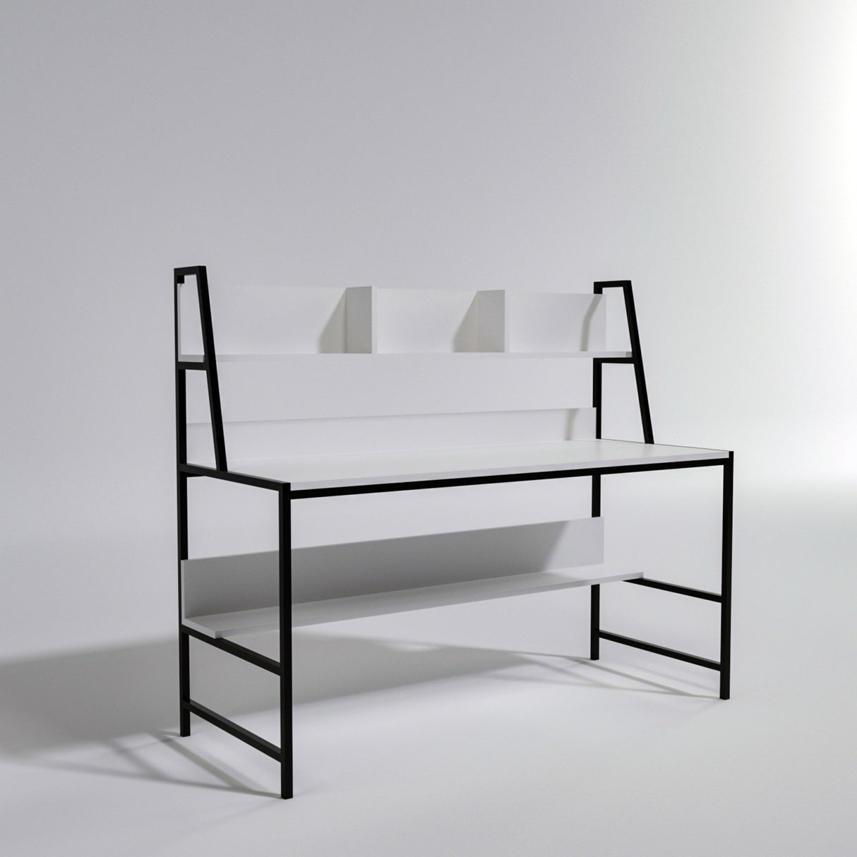 Birou Demir - L198, Alb, 140x60x122 cm