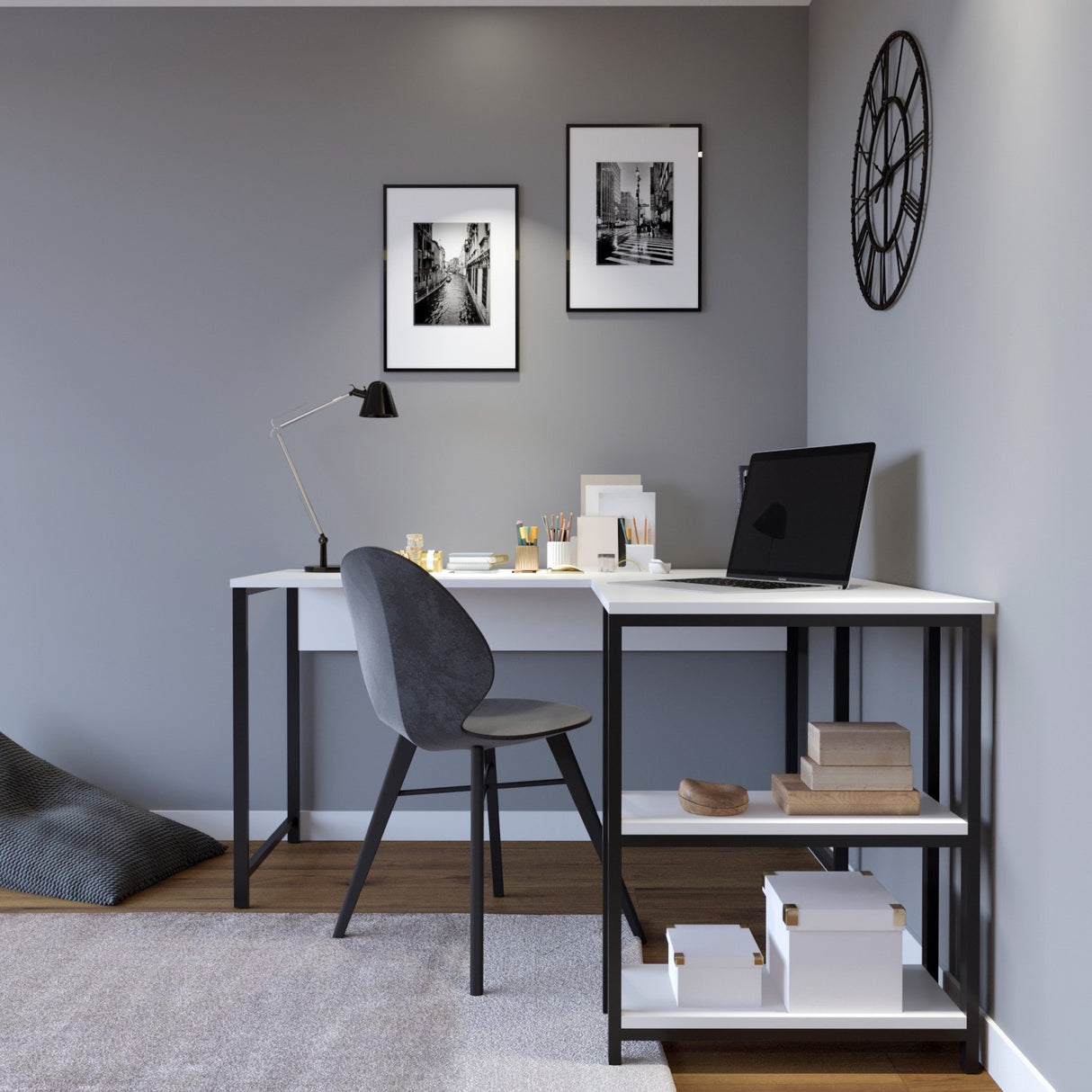 Birou Kocaeli - 210, Alb, 140x60x72 cm
