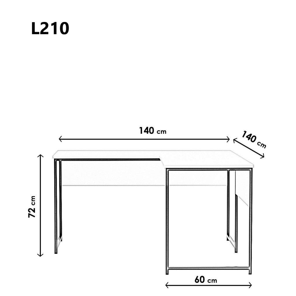 Birou Kocaeli - 210, Alb, 140x60x72 cm