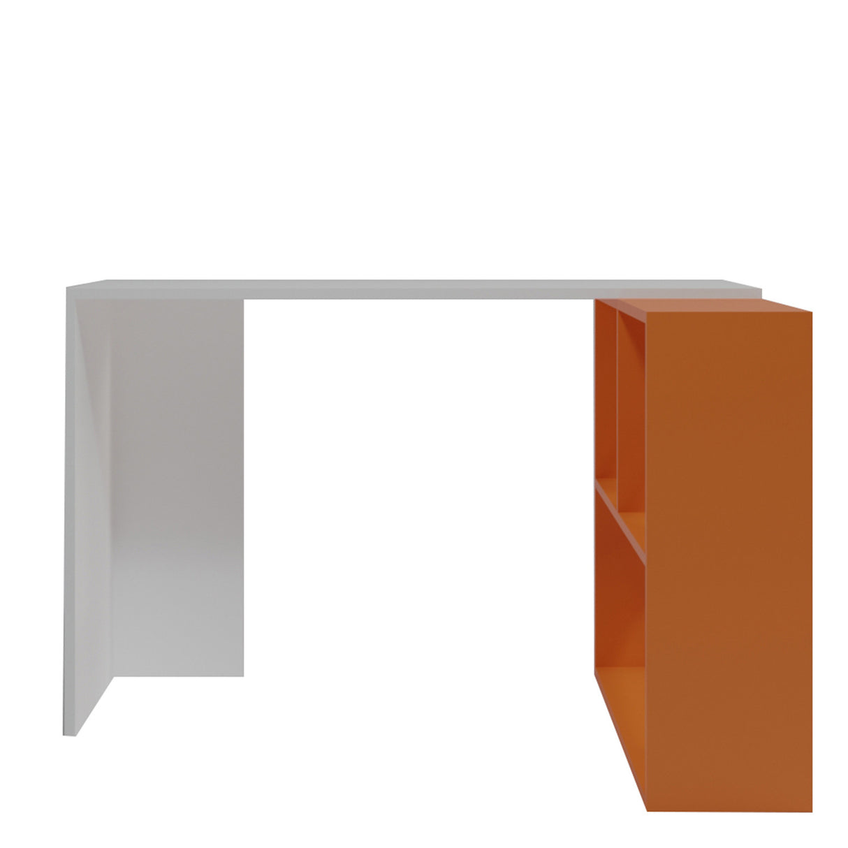 Birou Candeger - L155, Alb - Portocaliu, 120x50x75 cm
