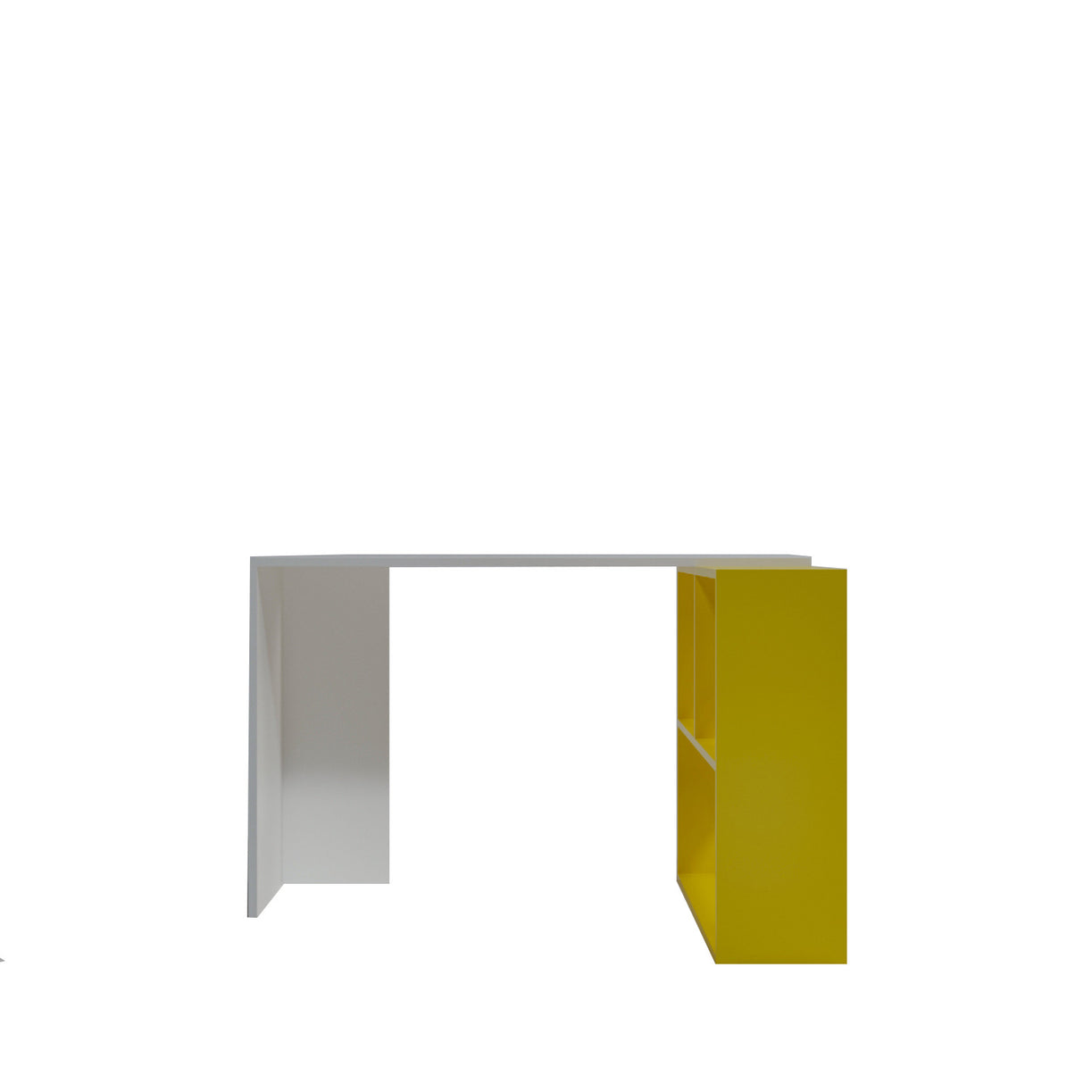 Birou Caneda - L156, Alb - Galben, 120x50x75 cm
