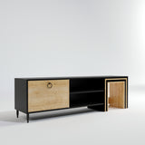 Comodă TV Zigon - L501, Negru - Stejar, 180x40x55 cm