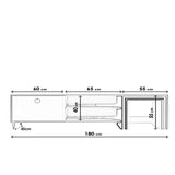 Comodă TV Zigon - L502, Alb, 180x40x55 cm
