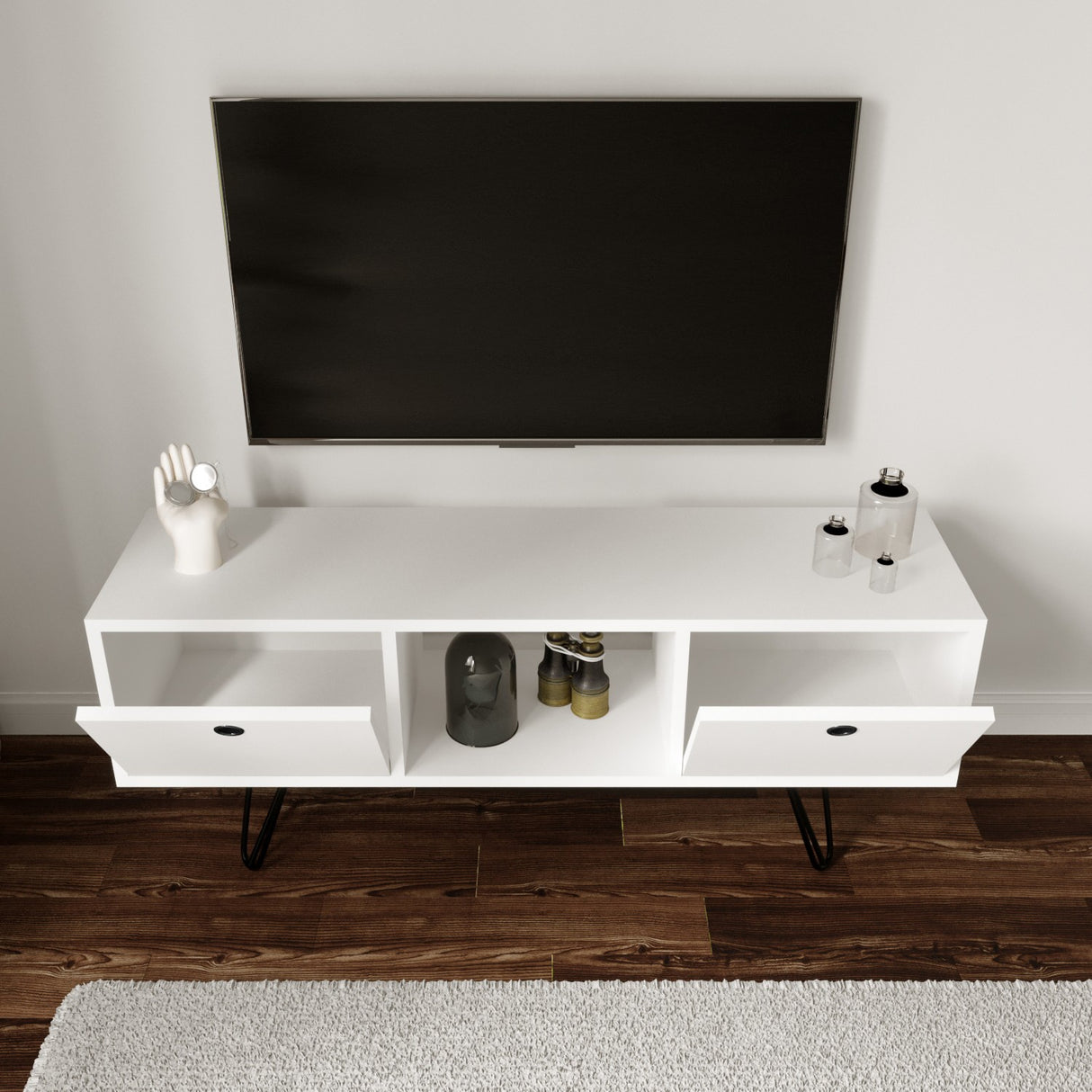 Comodă TV Yaren - L3024, Alb, 120x35x50 cm
