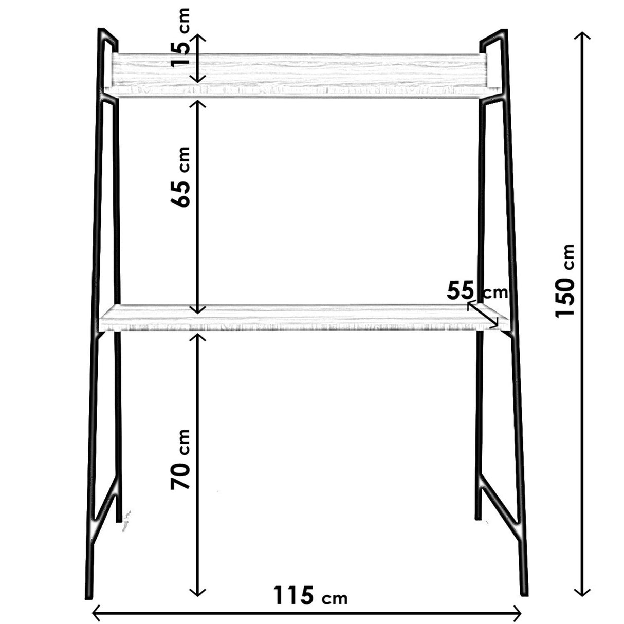 Birou Samara - L241, Nuc, 115x55x150 cm