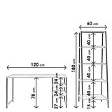 Birou Dresden - L246, Nuc, 120x55x180 cm