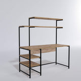 Birou Brugge - L248, Stejar - Negru, 140x55x150 cm