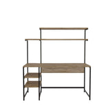 Birou Brugge - L248, Stejar - Negru, 140x55x150 cm