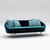 Canapea fixă 3 locuri Matilda, Petrol blue, 228x90x82 cm