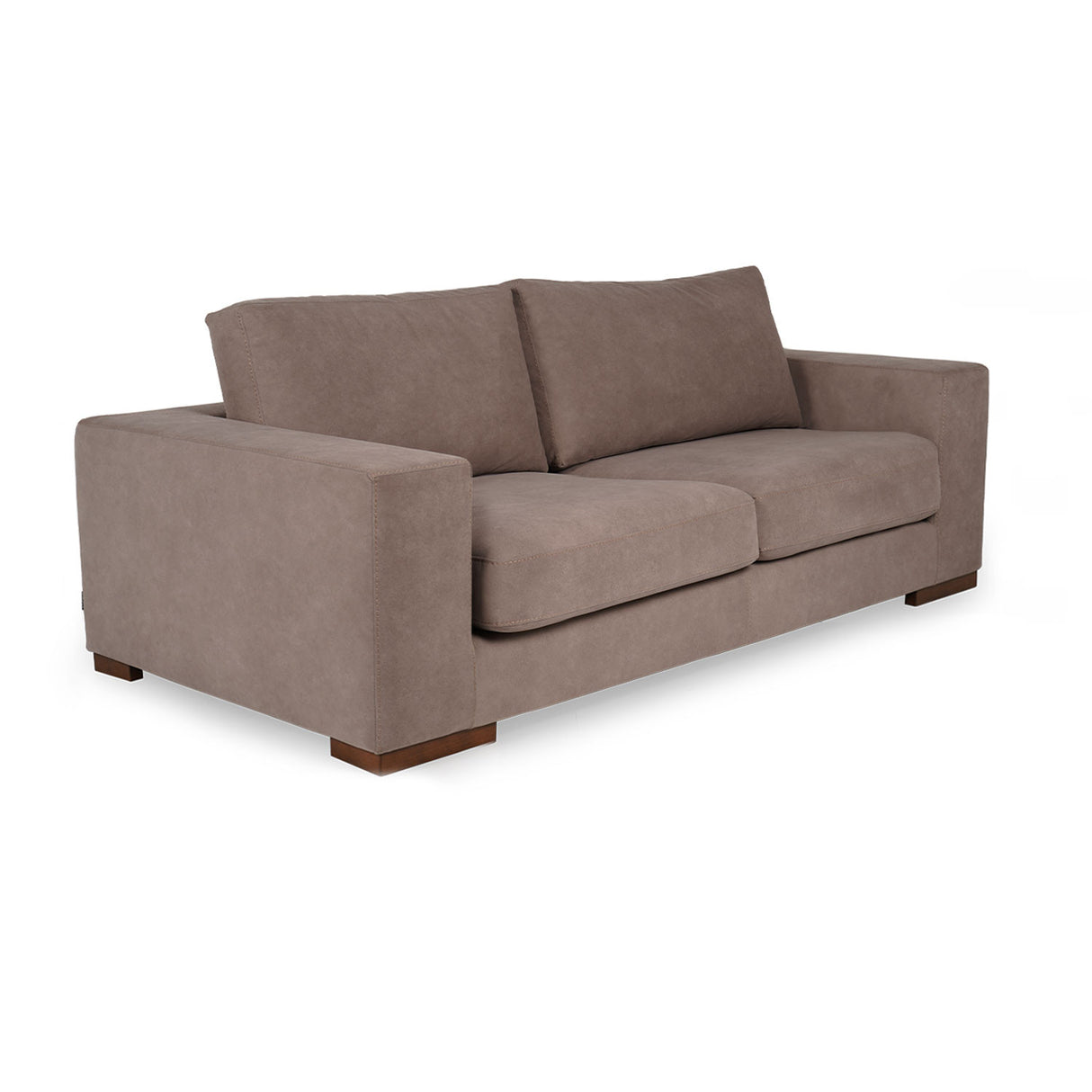 Canapea fixă 2 locuri Nplus, Maro, 204x102x80 cm