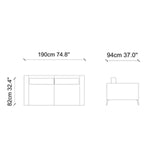 Canapea fixă Jade, Albastru, Diverse configurații, Diverse dimensiuni - 190x94x82 cm - 2 locuri | SKU: 291NDS1116 | Canapea fixă Jade, Albastru, varianta 190x94x82 cm - 2 locuri, produs pentru amenajarea locuinței, disponibil online în România la CasaMob