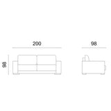 Canapea extensibilă 3 locuri Kansas, Diverse culori, 200x98x98 cm - Gri închis | SKU: 291NDS1313 | Canapea extensibilă 3 locuri Kansas, 200x98x98 cm, varianta Gri închis, produs pentru amenajarea locuinței, disponibil online în România la CasaMob