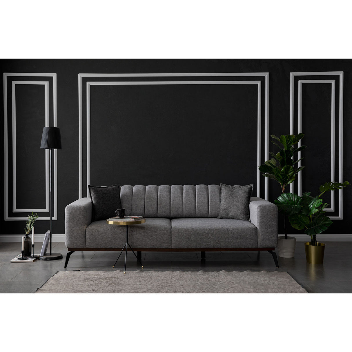 Canapea extensibilă 3 locuri Paris, Gri, 220x95x65 cm