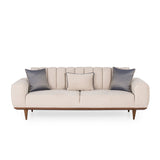 Canapea extensibilă 3 locuri Ivory, Crem, 223x95x82 cm