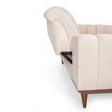 Canapea extensibilă 3 locuri Ivory, Crem, 223x95x82 cm