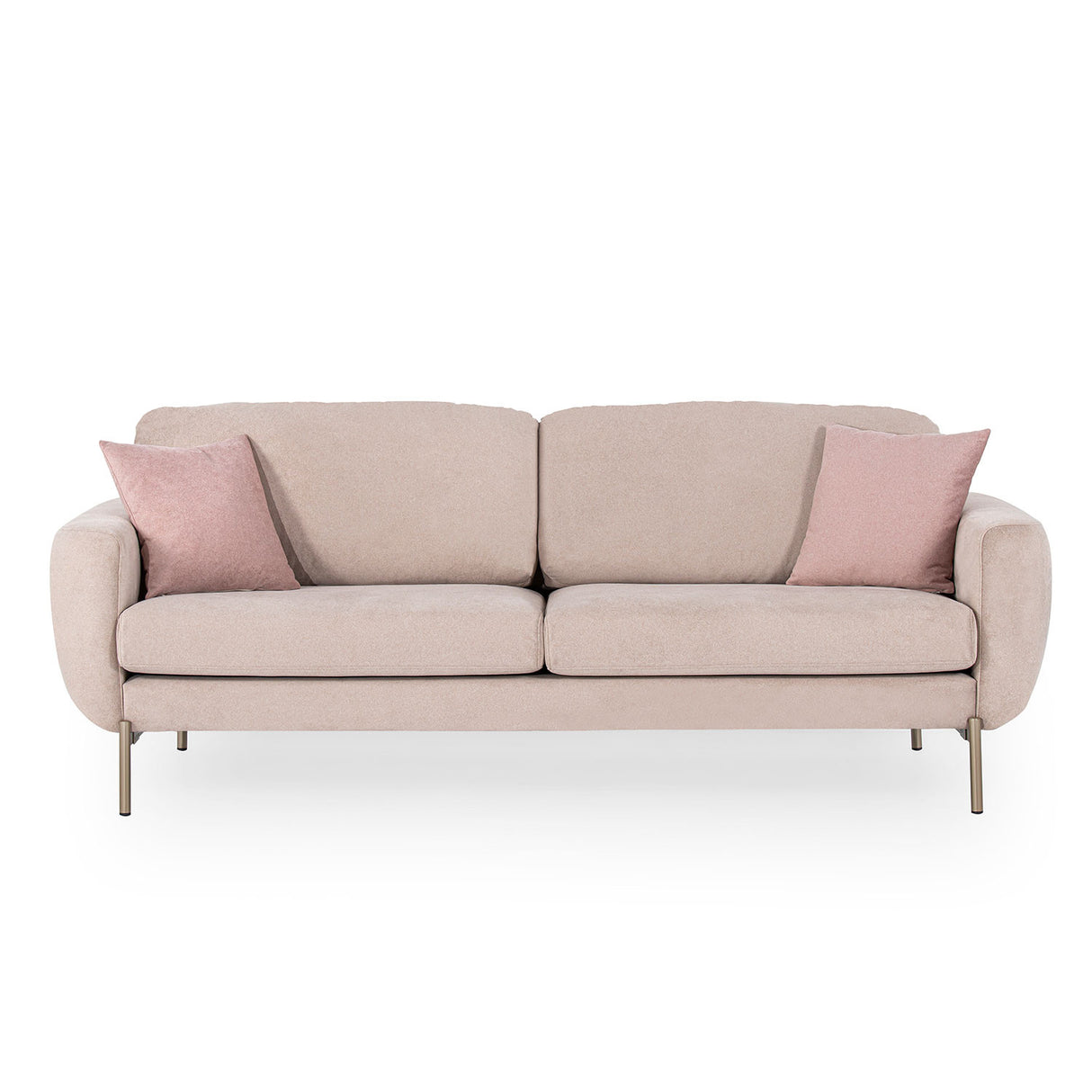 Canapea extensibilă 3 locuri Mint, Pudră, 230x95x82 cm
