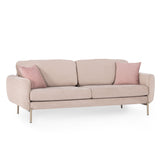 Canapea extensibilă 3 locuri Mint, Pudră, 230x95x82 cm