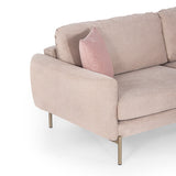 Canapea extensibilă 3 locuri Mint, Pudră, 230x95x82 cm