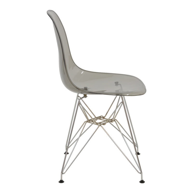 Scaun Adelle PP pet Gri cu picior inox 46x55x81cm - Scaun Adelle PP pet Gri cu picior inox 46x55x81cm