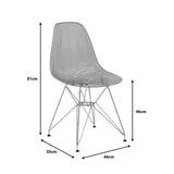 Scaun Adelle PP pet Gri cu picior inox 46x55x81cm - Scaun Adelle PP pet Gri cu picior inox 46x55x81cm