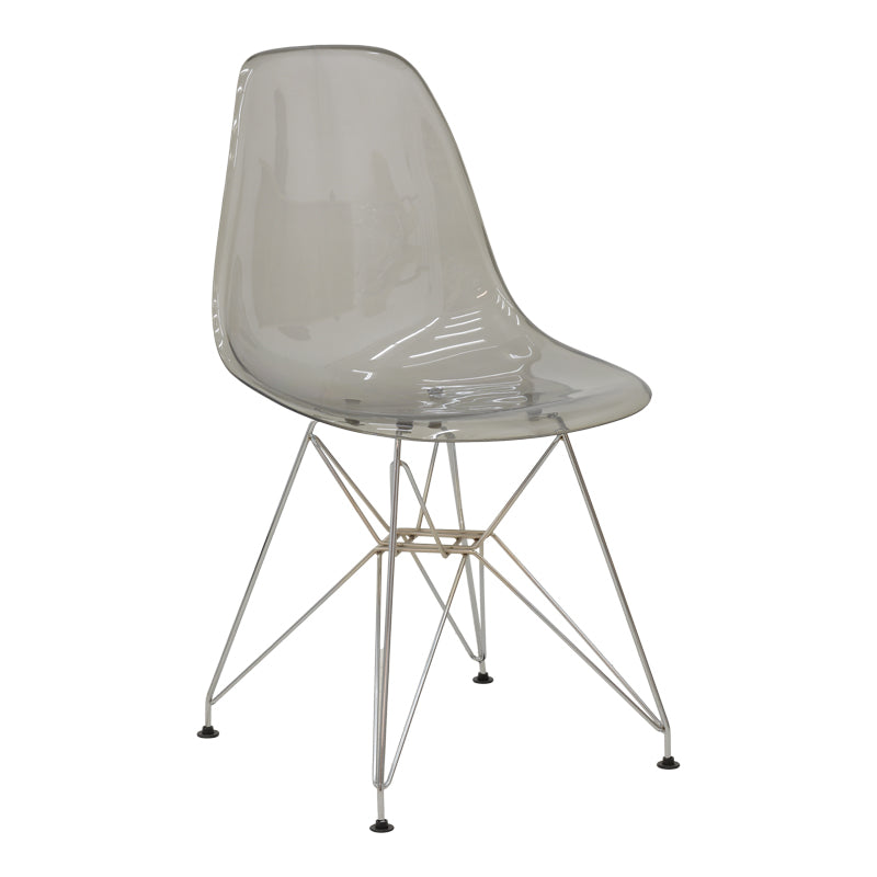 Scaun Adelle PP pet Gri cu picior inox 46x55x81cm - Scaun Adelle PP pet Gri cu picior inox 46x55x81cm