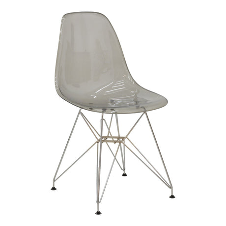 Scaun Adelle PP pet Gri cu picior inox 46x55x81cm