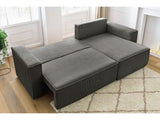 Canapea extensibilă cu depozitare Capri, Colț, Reversibilă, Diverse culori, 275x145x85 cm - Gri închis | SKU: 2SBD/FJ019 | Canapea extensibilă cu depozitare Capri, Colț, Reversibilă, 275x145x85 cm, varianta Gri închis, produs pentru amenajarea locuinței, disponibil online în România la CasaMob