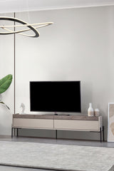 Comodă TV Beskar, Sandstone - Negru, 177x33x47 cm