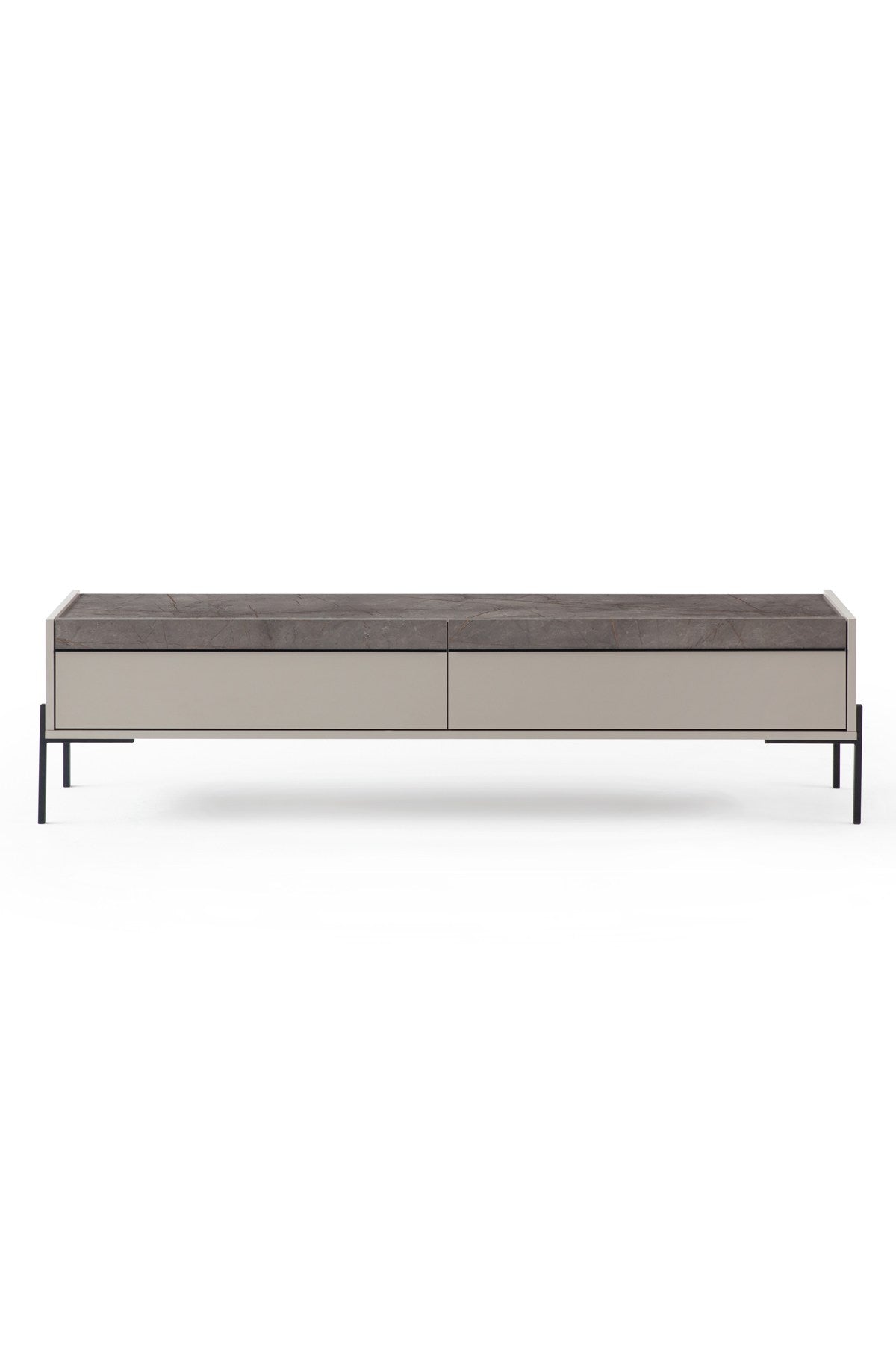 Comodă TV Beskar, Sandstone - Negru, 177x33x47 cm