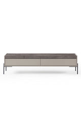 Comodă TV Beskar, Sandstone - Negru, 177x33x47 cm