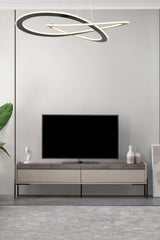 Comodă TV Beskar, Sandstone - Negru, 177x33x47 cm