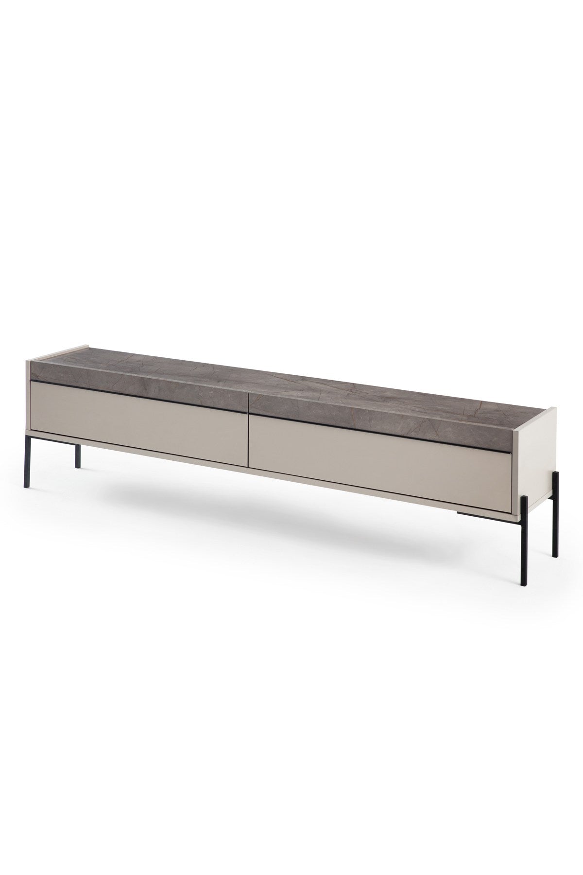 Comodă TV Beskar, Sandstone - Negru, 177x33x47 cm
