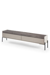 Comodă TV Beskar, Sandstone - Negru, 177x33x47 cm