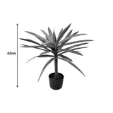 Planta decorativa Dracaena Palm în ghiveci, Inart, Stil Modern, Material PP, Înaltime 62cm.
